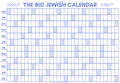 Big Jewish Calendar - English - Blue ~ PRE ORDER